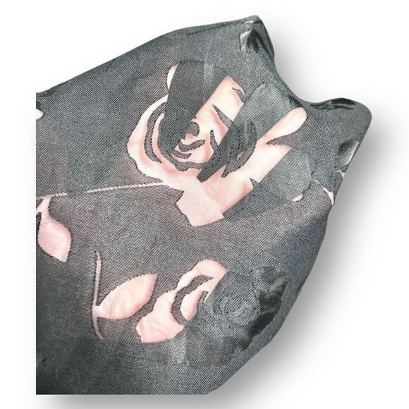 Lulus Flirtatious Crush Black Burnout Floral Pleated Bow Midi Dress Whimsygoth S - Picture 6 of 11